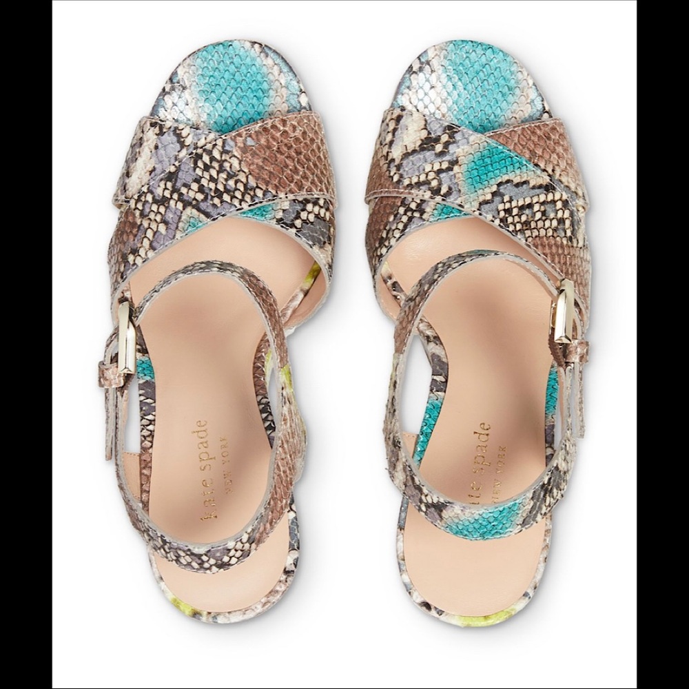 kate spade Multicolor Snake-Print Platform Sandals - Picture 3 of 14